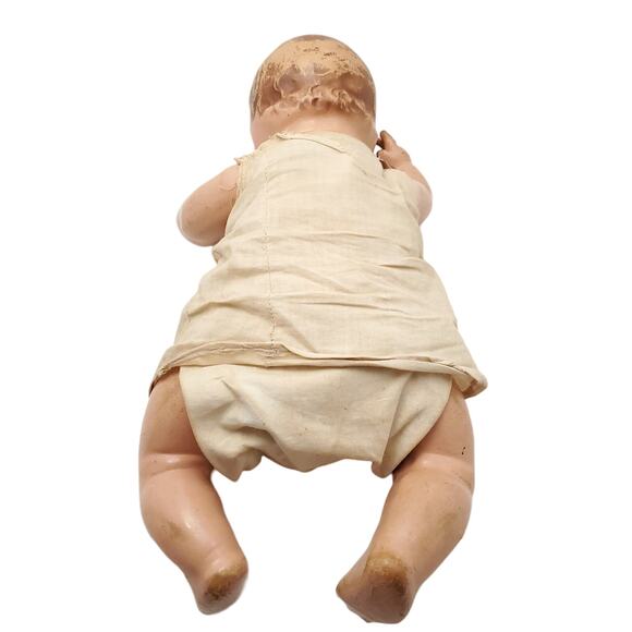 Antique Composition Baby Doll Painted Eyes 14" Collectible - Picture 5 of 13